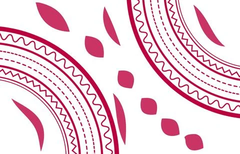 Abstract Pink Mandala Pattern With Decorative Semi-Circles and Petal Motifs.. Stock Illustration