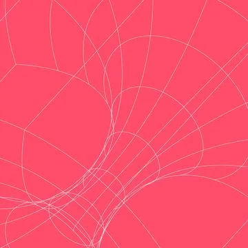 Abstract pink mathematical composition featuring delicate white curved lines, Stock Illustration