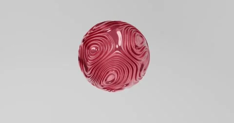 Abstract Pink Metallic Sphere with Rippling Liquid Texture 3D Animation - 4K Stock Footage 322955827