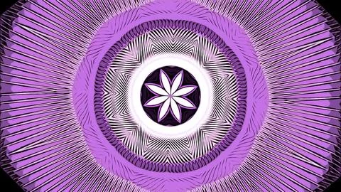 Abstract pink moving rings with a small blinking flower in the middle. Design Stock Illustration