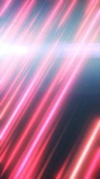Abstract pink neon light streaks crossing a dark blue background, creating .. Stock Illustration