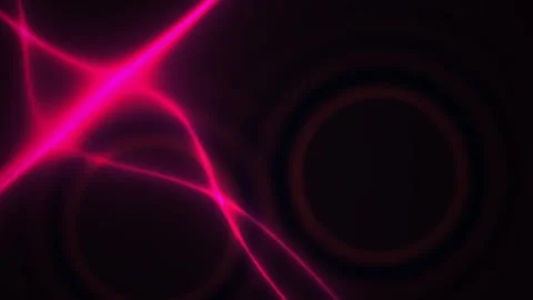 Abstract Pink Neon Light Trails and Circles on Dark Background. Видео 334504314