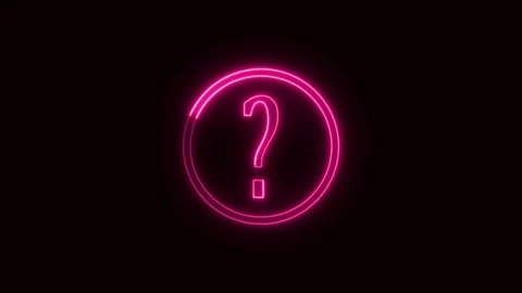 Abstract pink neon question mark animation looping background hud interface.. Stock Footage 321444380