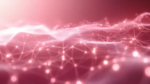 Abstract Pink Network Connecting Nodes Flowing Smoothly Stock Footage 314146486
