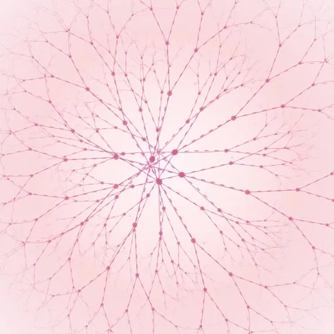 Abstract Pink Network Structure Flowing Lines and Dots Background Stock Footage 346282666