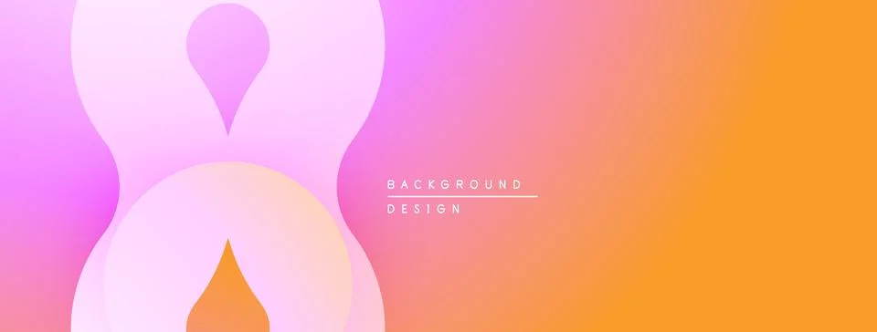 Abstract pink, orange gradient background. Overlapping shapes create soft visual Illustrazione stock
