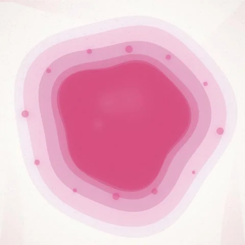 Abstract Pink Organic Shape with Bubbles - Fluid Motion, Modern Background Stock Footage 346283754