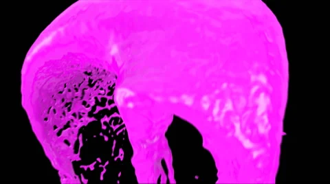 Abstract pink paint splash passing screen, isolated on black (FULL HD) Video stock 47406049