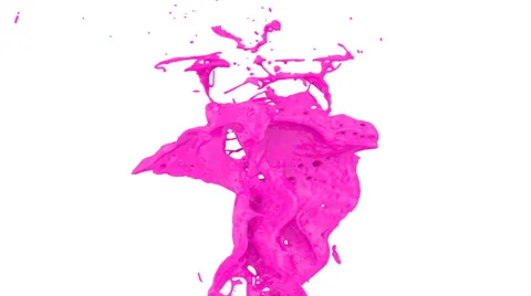 Abstract pink paint splash in super slow motion, isolated on white (FULL HD) Video stock 44478114