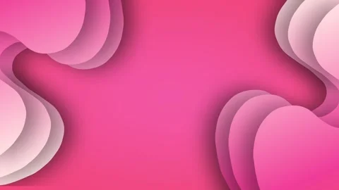 Abstract Pink Paper Cut Background with Layered Wavy Shapes. Stock Footage 344129151