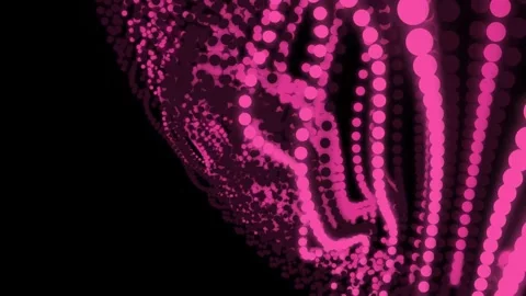 Abstract Pink Particle Waves Animation on Black Background Stock Footage 331943587