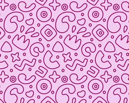 Abstract pink pattern. Geometric elements on pink background. Vector illust.. Illustrazione stock