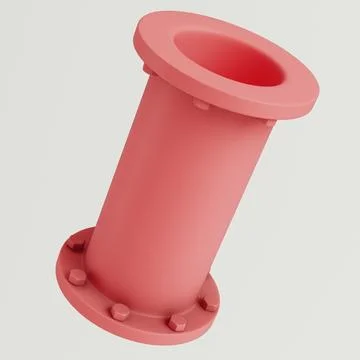 Abstract pink pipe with industrial elements isolated on white background Stock Illustration