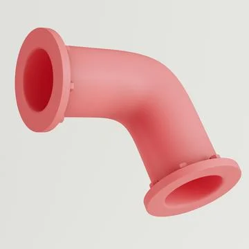 Abstract pink pipe with industrial elements isolated on white background Stock Illustration