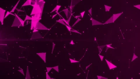 Abstract pink plexus network background, with floating geometric particles Stock-Footage 347305018