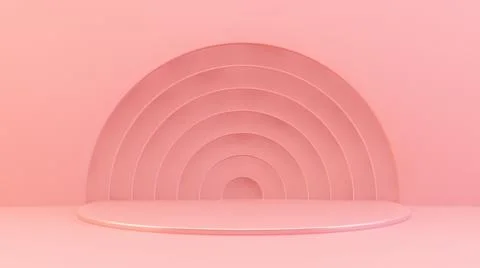 Abstract pink podium 3d Stock Illustration