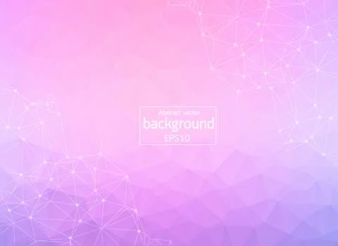 Abstract Pink Polygonal Space Background with Connecting Dots and Lines. Geom Stock Illustration