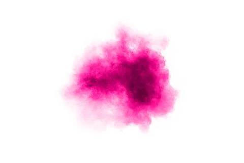 Abstract pink powder explosion on white background. Freeze motion of pink d.. 스톡 일러스트