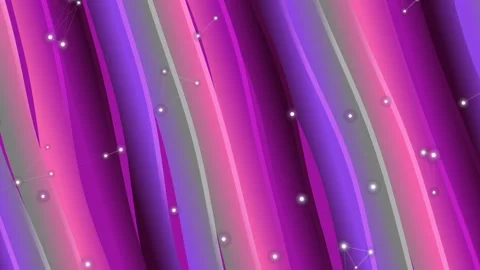 Abstract Pink Purple Gradient Waves with Sparkling Particles and Network Line Stockbeeldmateriaal 331926593