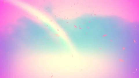 Abstract pink rainbow with particles falling bokeh background Video stock 263354544