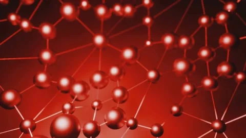 Abstract Pink Red Atoms Connected Lines Motion Background Stock Footage 331774412