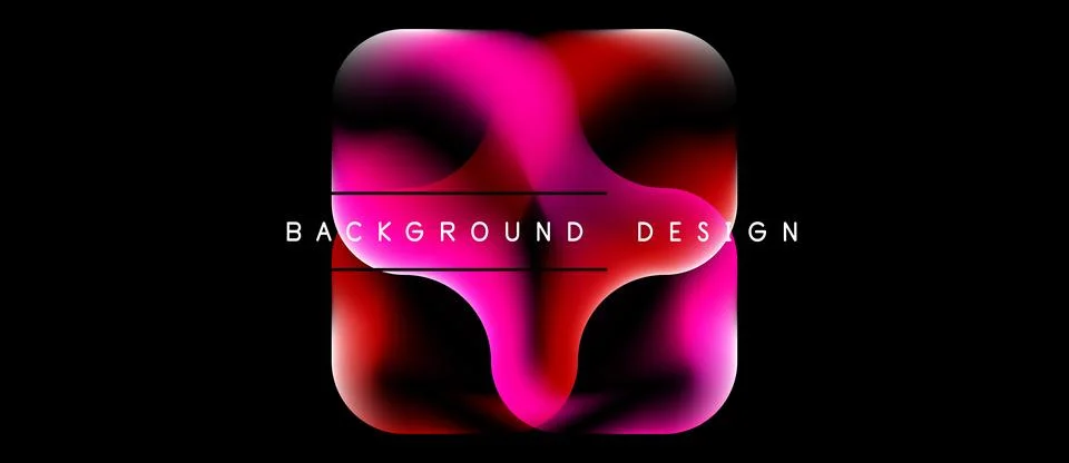 Abstract pink, red gradient shape over black background. Modern design elemen Stock Illustration
