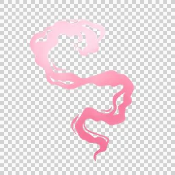 Abstract pink ribbon shape is being shown in flat design with transparent Stock Illustration