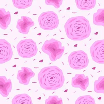 Abstract pink roses, seamless pattern Stock Illustration