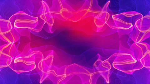 Abstract pink round waves are in space for futuristic creative, 3d render Stock Illustration