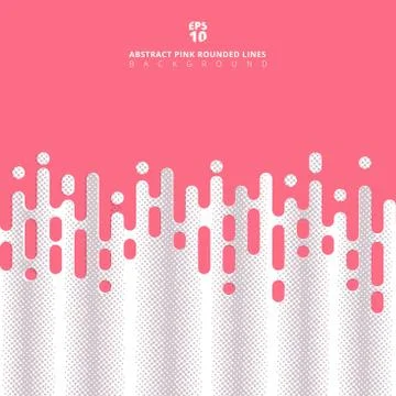Abstract pink rounded lines halftone transition. Stock Illustration