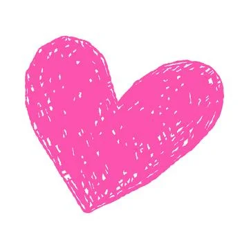 Abstract Pink Scribble Heart Isolated Drawing 스톡 일러스트