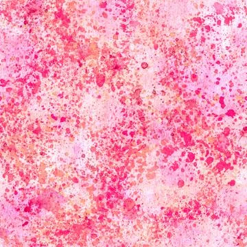 Abstract pink seamless pattern with watercolor splashes Stock Illustration