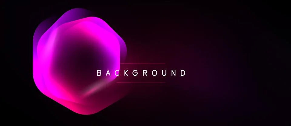 Abstract pink shape over black background. Modern design, vibrant colors, s.. Stock Illustration