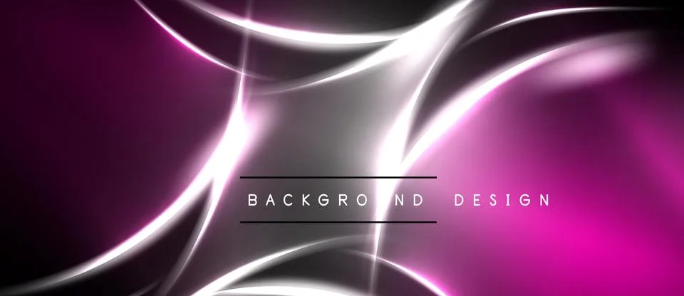 Abstract pink, silver flow. Dynamic lines create modern visual effect. Smooth Stock Illustration