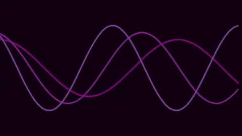 Abstract pink sine wave animation loop on black background for technology a.. Stock Footage 341057412