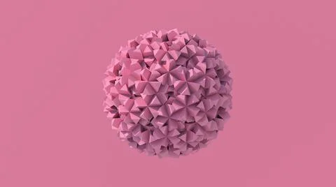 Abstract pink sphere. Pink background, 3d render. Stock Illustration