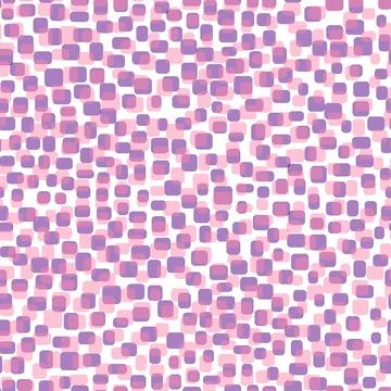Abstract pink squares on white background. Seamless pattern with geometric print Stock Illustration