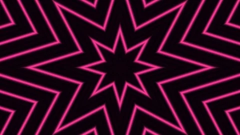 Abstract Pink Star Pattern on Black Background Stock Footage 289388514