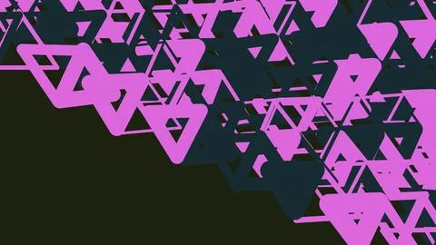 Abstract pink triangle geometric pattern on black background 库存插图