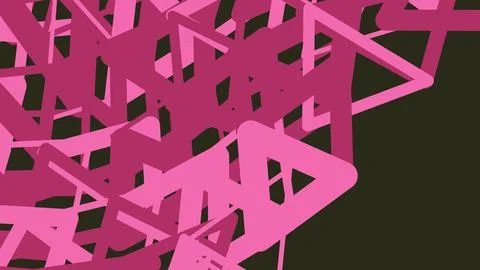 Abstract pink triangle shapes pattern on black background Stock Illustration