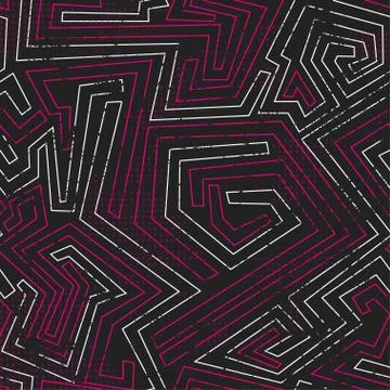 Abstract pink tribal seamless pattern with grunge effect Illustrazione stock