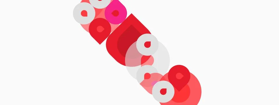 Abstract pink typography spells Data. Overlapping circles create letterforms, Stock Illustration