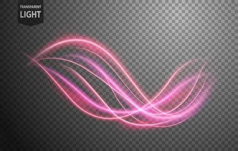 Abstract Pink Wave of Light with A Transparent Background, Isolated and Eas.. Illustrazione stock