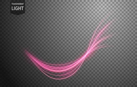 Abstract Pink Wave of Light with A Transparent Background, Isolated and Eas.. Stock Illustration