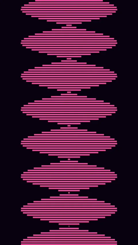 Abstract pink wave pattern on black background | Digital equalizer flow art.. Stock Footage 342523421