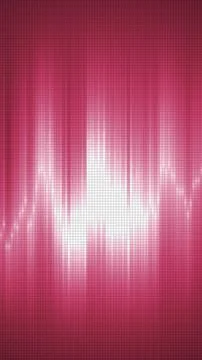 Abstract pink waveform glowing over pixel grid background Stock Illustration