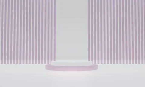 Abstract pink white background. 3d rendering with podium. Minimal scene. Stock Illustration