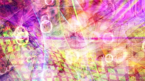 Abstract Pink Yellow Geometry and Light Beams Stock Footage 112637859