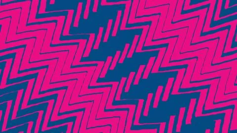 Abstract pink zigzag pattern on a blue background 库存插图