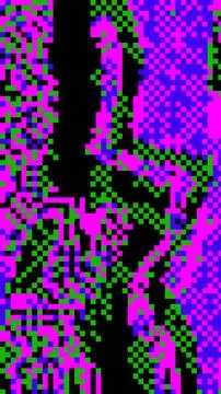 Abstract Pixel Art 8 bit background - Vibrant Pink and Green Geometric Patter Stock Illustration